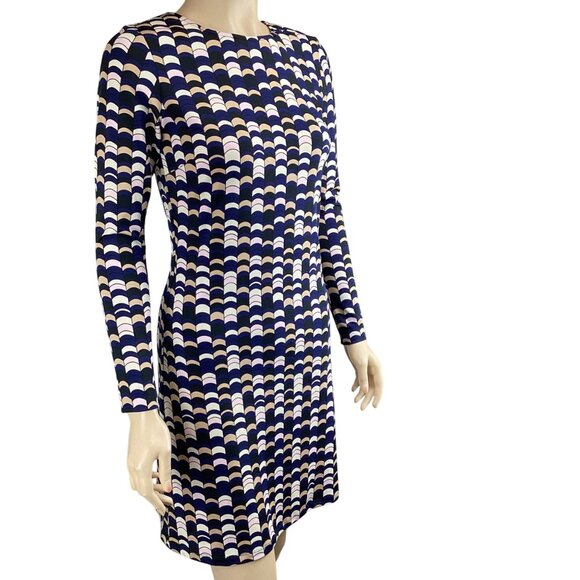 JB By Julie Brown NYC Dress Size P XS Xsmall Long Sleeve Geometric Print Stretch - Picture 2 of 8